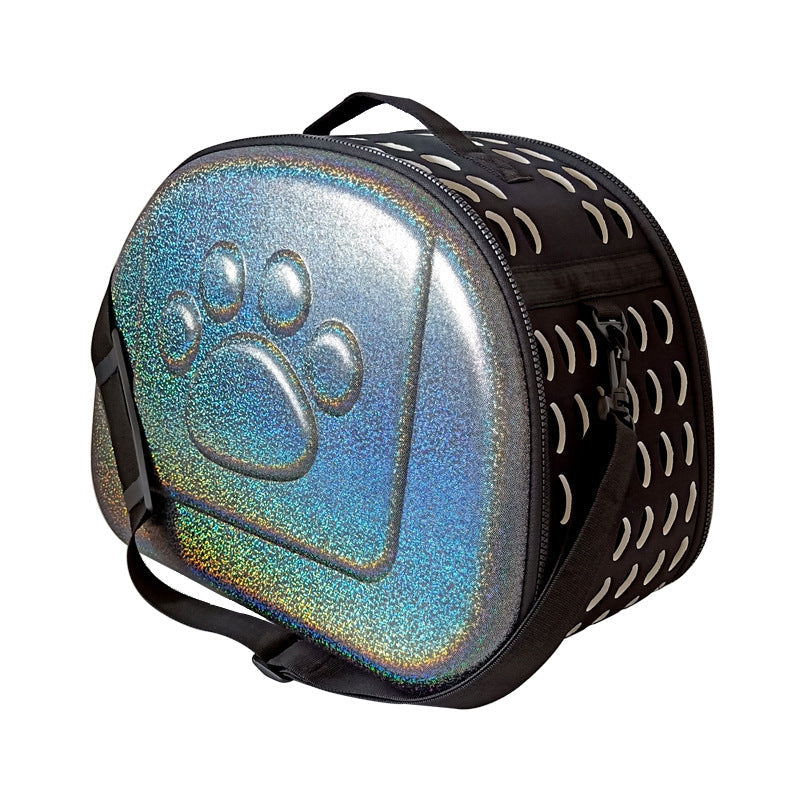 Collapsible Pet Travel Bag - Dog Cat - (Black) - (S,M,L) - (Flat Design) - (Durable) - (Roomy)