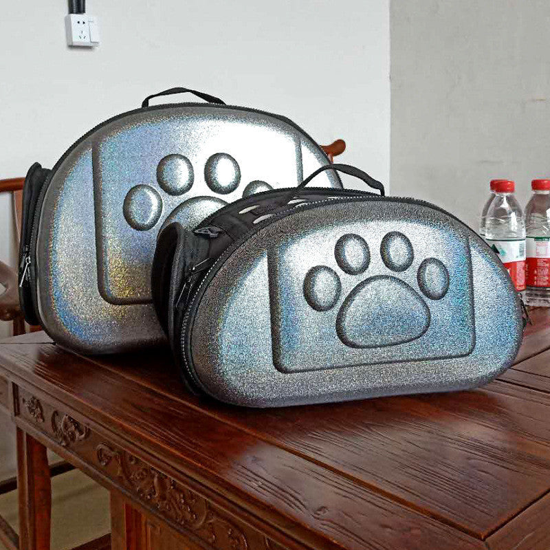 Collapsible Pet Travel Bag - Dog Cat - (Black) - (S,M,L) - (Flat Design) - (Durable) - (Roomy)