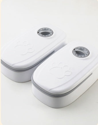 Automatic 2-in-1 Gravity Food and Water Feeder - Dog Cat - (2 Size Options) - (Pink, Grey)