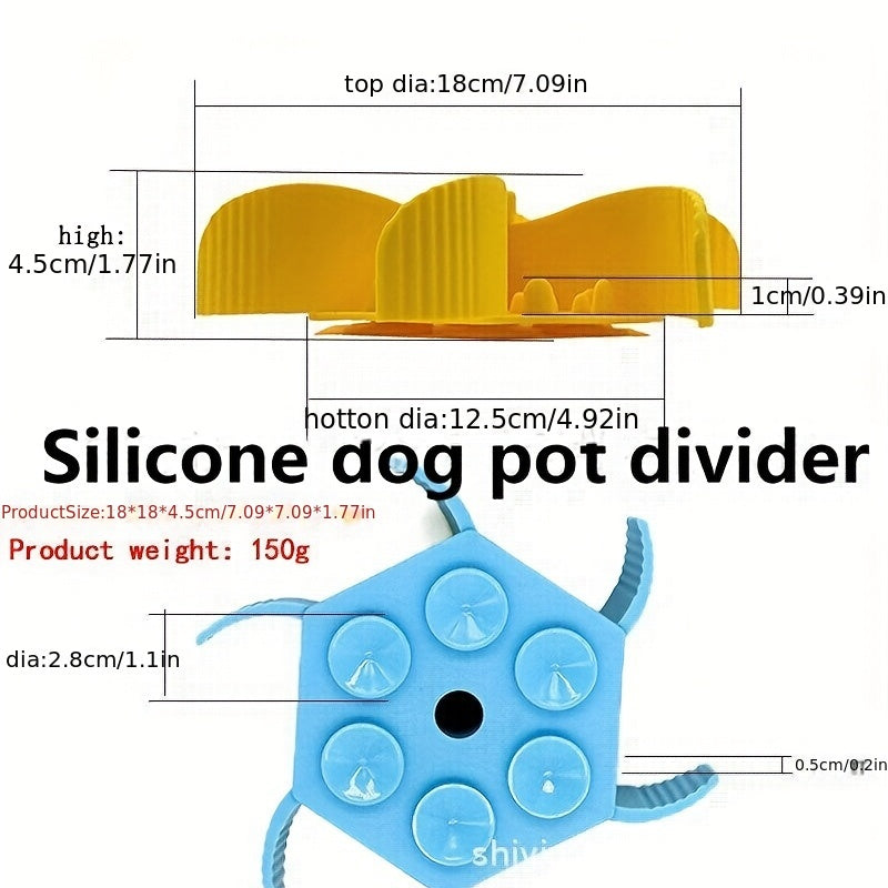 Hexagon Food Divider -  Dog - (Slow Eating) - (Silicone) - (4 Color Options)