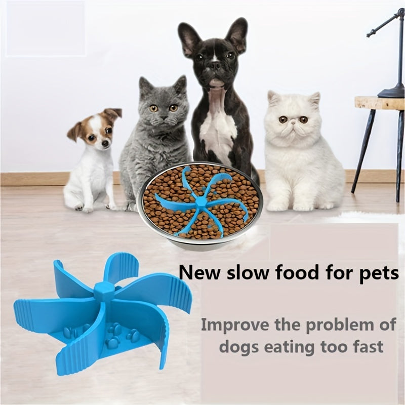 Hexagon Food Divider -  Dog - (Slow Eating) - (Silicone) - (4 Color Options)