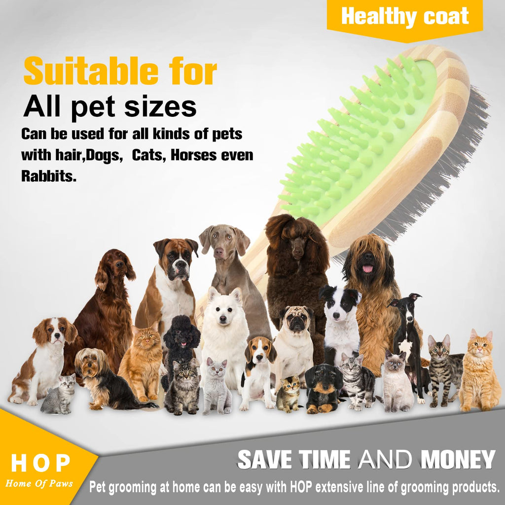 Grooming Comb and Brush - Dog Cat - (Short/Long Hair) - (Detangling And Shedding) - (2-Sided)- (Green)