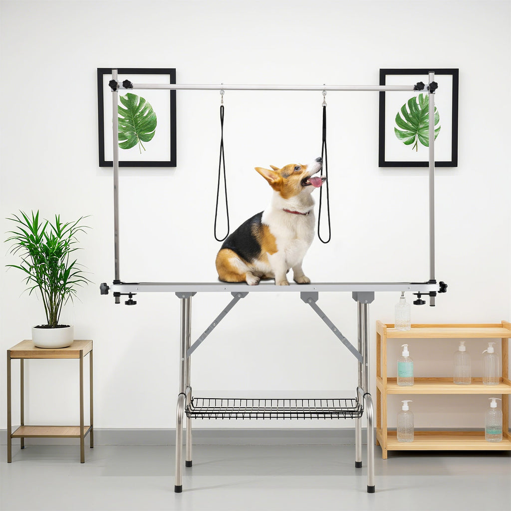 Grooming Table with Height Adjustable Arms - Dog Cat - (Foldable) - (Built to Last) - (Black)
