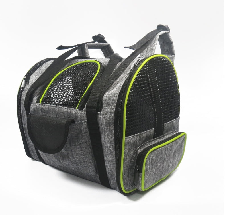 Multi-Functional Pet Travel Carrier Bag - Dog Cat - (Grey/Green,Grey/Brown)