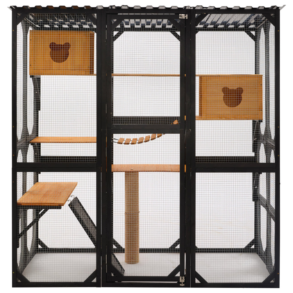 Outdoor Cat Enclosure Fir Wood Catio