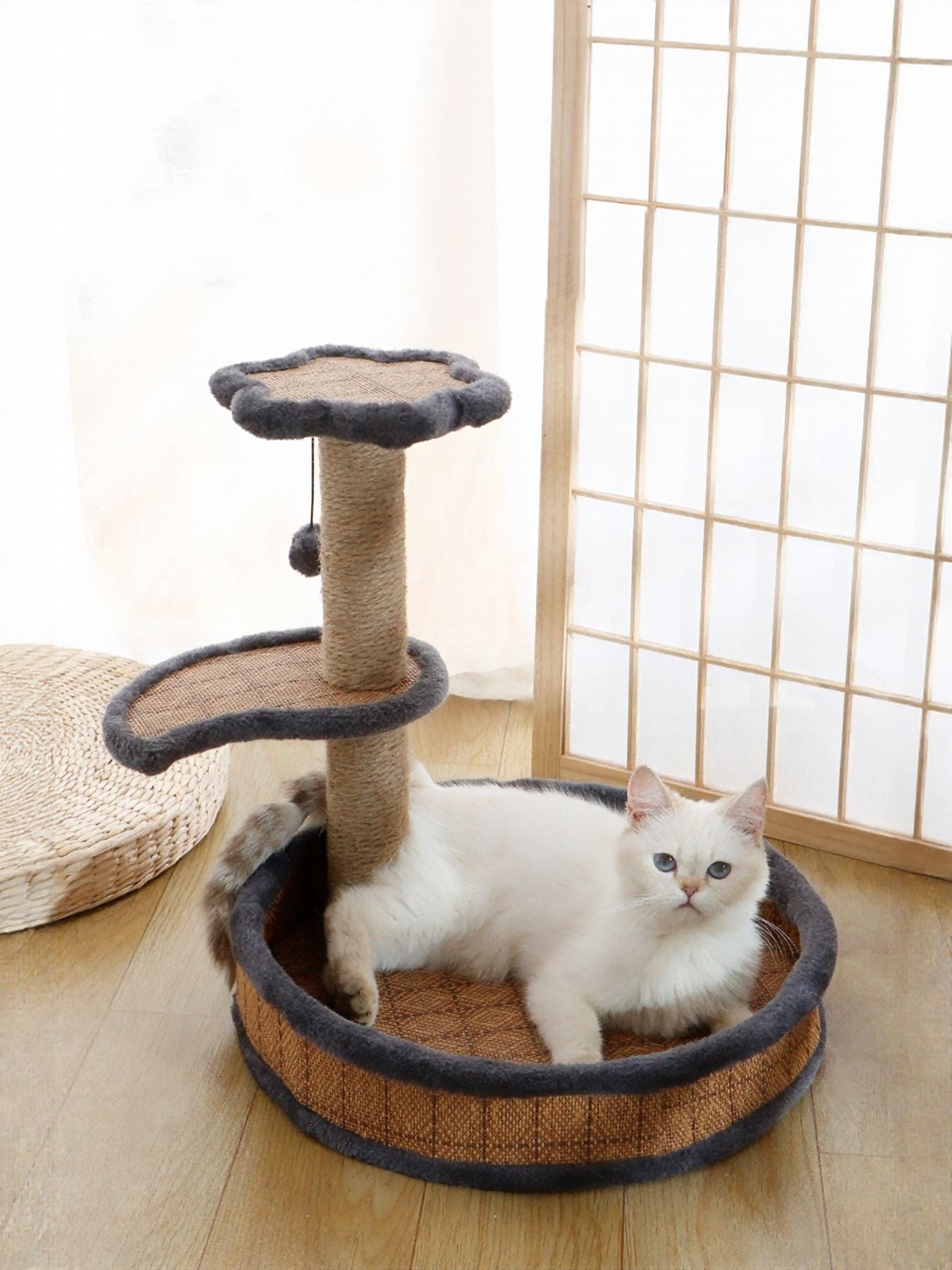 Scratching Post with Bed and Toy - Cat - (12 Color/Styles) - (One-Size) - (While Supplies Last)