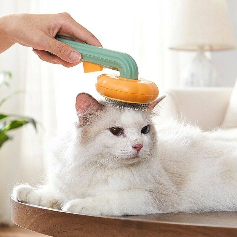 Grooming Brush - Dog Cat - (Pumpkin Slicker) - (Anti-Slip Handle) - (7.7 * 3.3 in) - (Long/Short Haired)