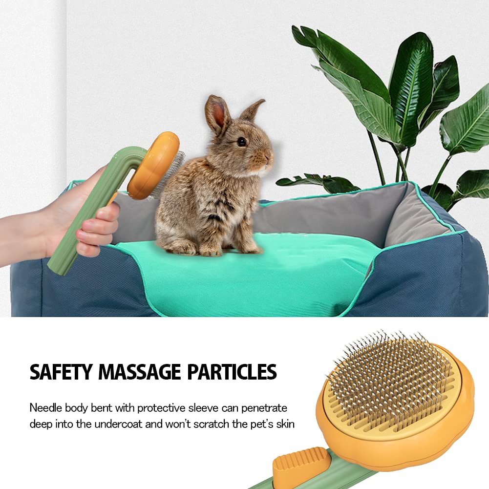 Grooming Brush - Dog Cat - (Pumpkin Slicker) - (Anti-Slip Handle) - (7.7 * 3.3 in) - (Long/Short Haired)