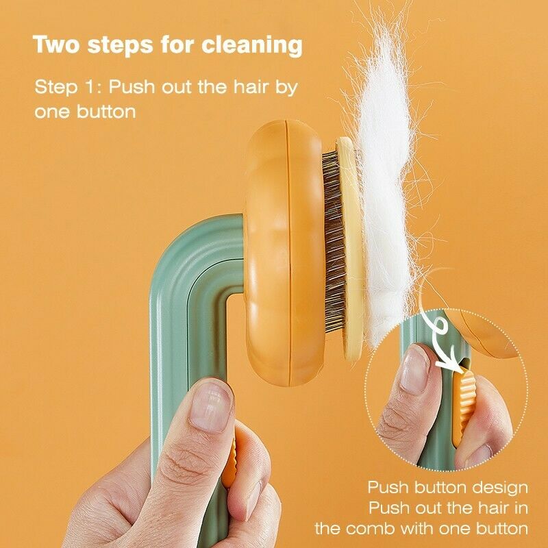 Grooming Brush - Dog Cat - (Pumpkin Slicker) - (Anti-Slip Handle) - (7.7 * 3.3 in) - (Long/Short Haired)