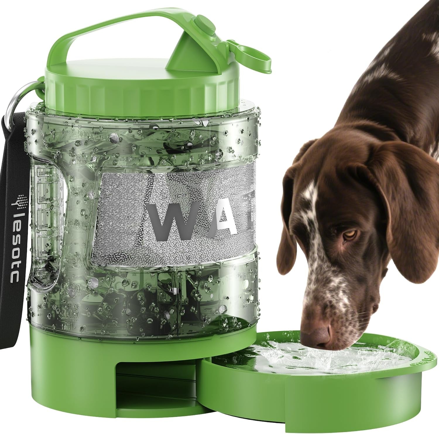 Leak Proof Travel Water Bottle with Bowl - Dog - (77oz, 95oz) - (4 Color Options) - (While Supplies Last)