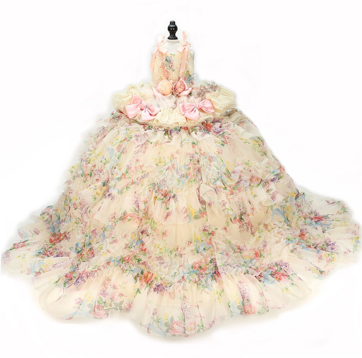 Garden Floral Couture Wedding Gown with Train - Princess Dog - (XS-XL) and Customizable  - (While Supplies Last)