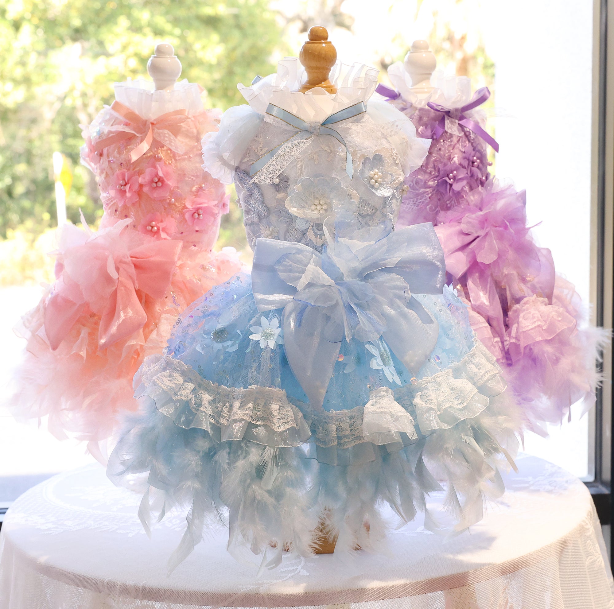Feather Dream Princess Dress - Dog - (5 Color Options) (XS-XL) and Customizable - (While Supplies Last)