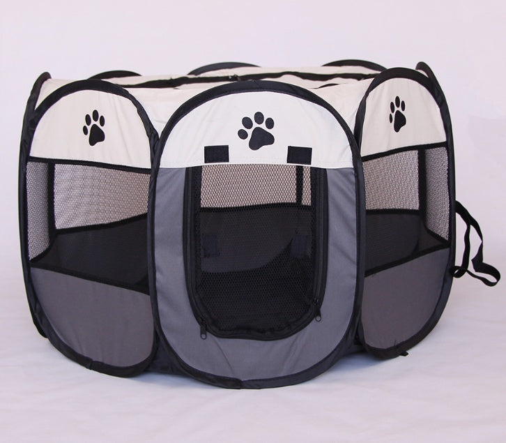 Folding Octagonal Pet Playpen Enclosure - Dog  -  (Exercise) - (10 Color Options) - (4-Sizes)