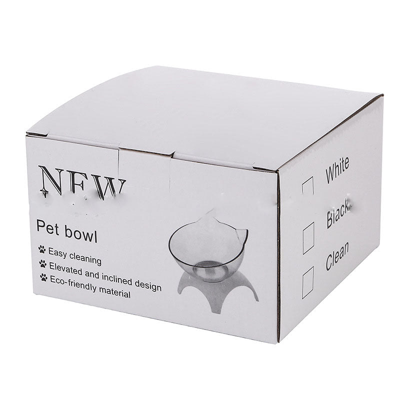 Non-Slip Elevated One Base Dual Cat Bowls - (25 Color/Style Options)