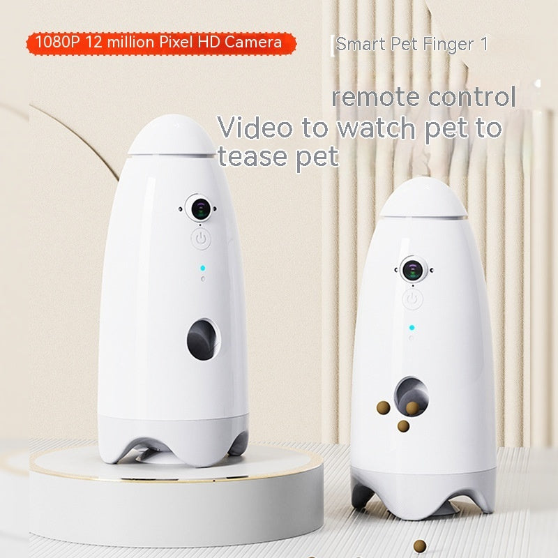 Smart Feeder with Camera and Remote Control - Dog Cat - (White)