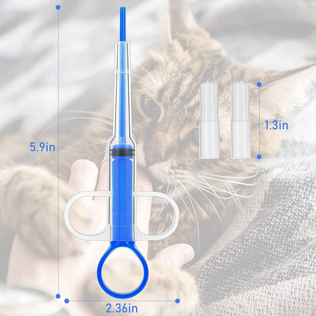 2-Piece: Pet Tablet and Liquid Syringe Pusher - Dog Cat - (3 Color Options)