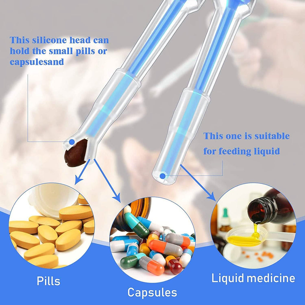 2-Piece: Pet Tablet and Liquid Syringe Pusher - Dog Cat - (3 Color Options)