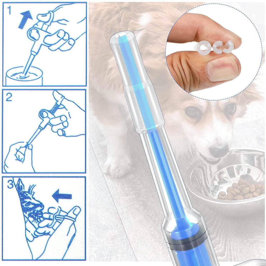 2-Piece: Pet Tablet and Liquid Syringe Pusher - Dog Cat - (3 Color Options)