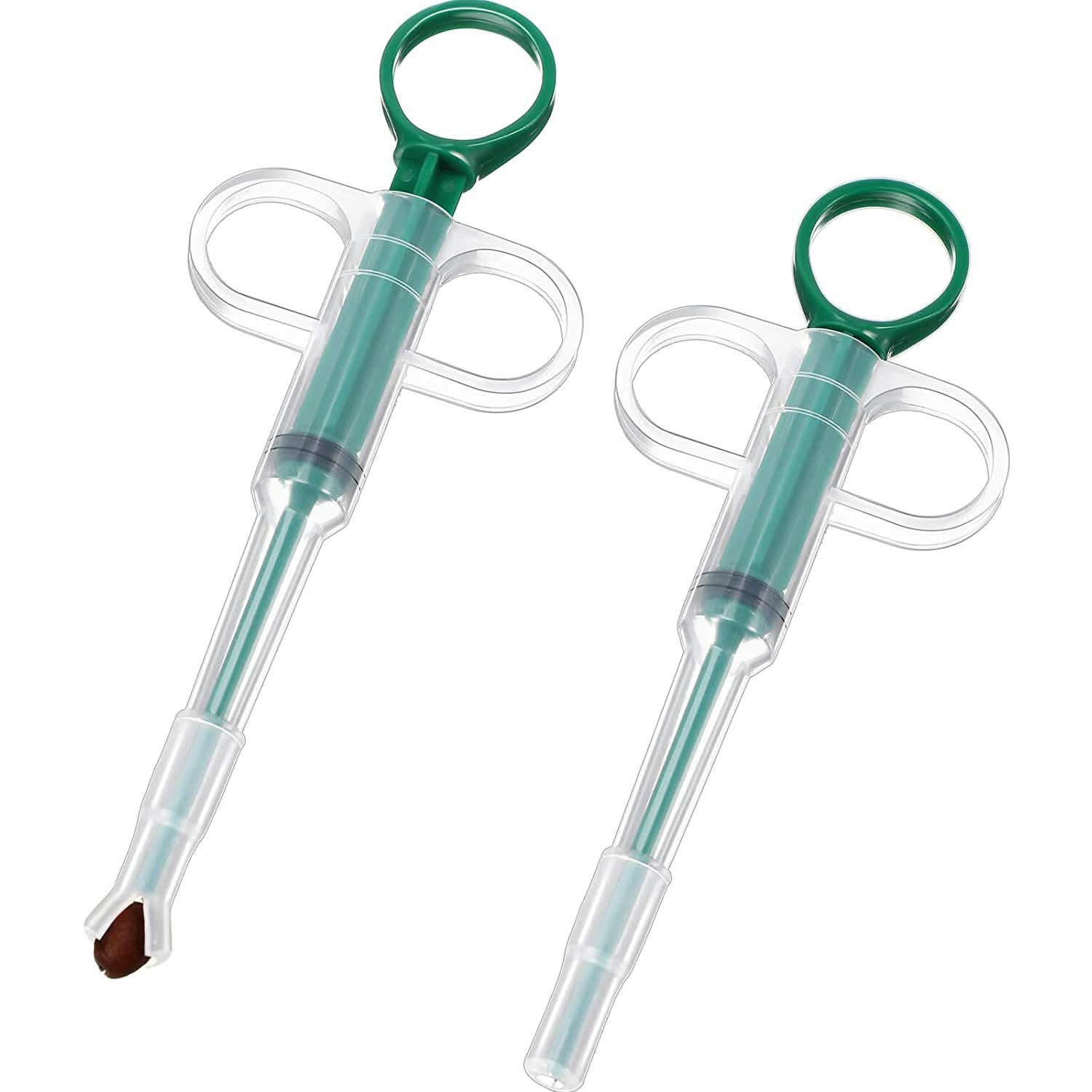 2-Piece: Pet Tablet and Liquid Syringe Pusher - Dog Cat - (3 Color Options)