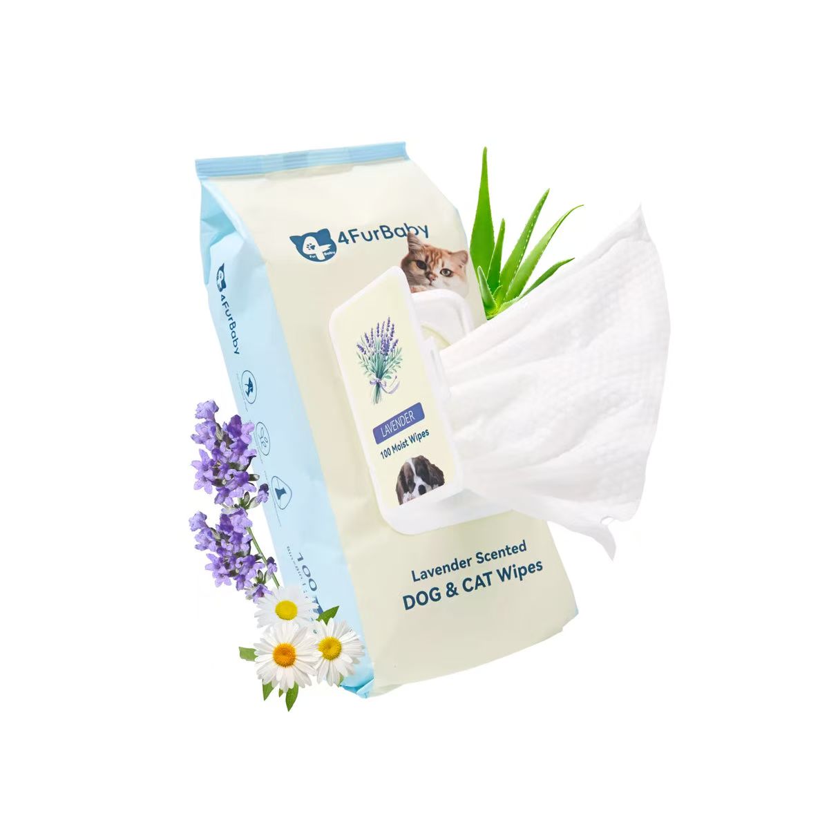 Grooming Wipes - Dog Cat - (Plant-Based) - (Hypoallergenic) - (5 Count Options) - (4FurBaby)