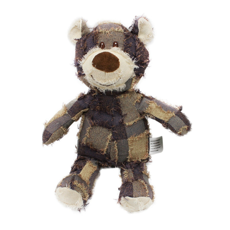 Rag Bear Squeak Toy - Dog - (Interactive Training and Fun) - (3 Color Options)