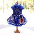 Elegant Floral Blossom Tulle Dress - Dog (Royal Blue) - (XS-XL) and Customizable - (While Supplies Last)