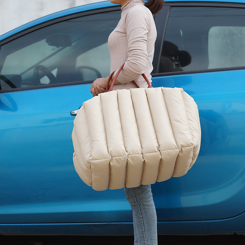 2-in-1 Travel Car Seat Carrier and Handbag - Dog Cat - (3 Color Options) - (M,L)