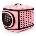 Foldable Crate and Pet Carrier - Dog Cat - (4 Color Options) - (18"x15"x13")