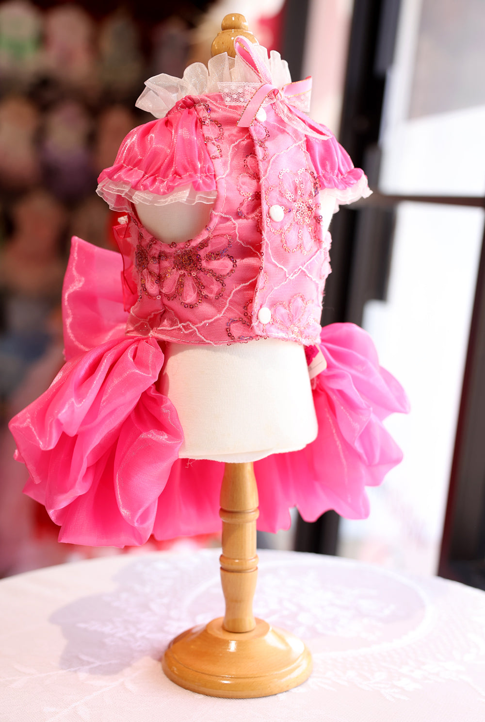 Elegant Lace Party Dress - Dog - (XS-XL) and Customizable - (Hot Pink) - (While Supplies Last)