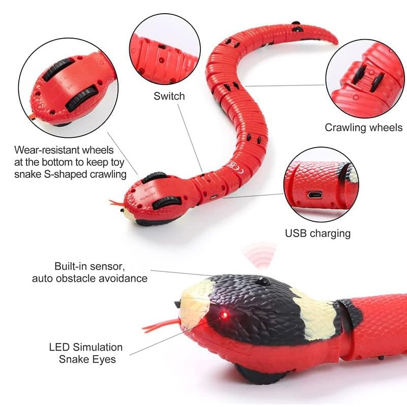 Interactive Smart Sensing Snake Toy - Cat - (USB Charged)