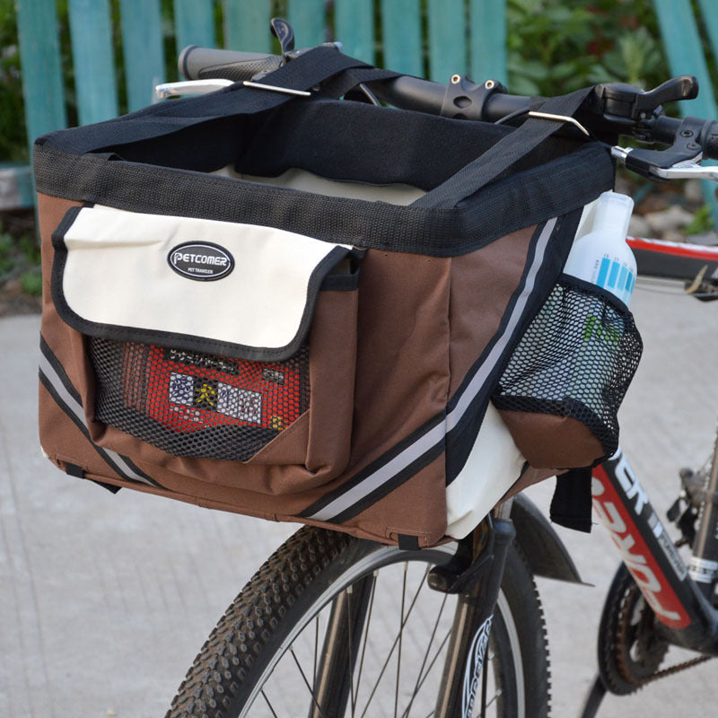 Bicycle Handlebar Pet Carrier Basket - Dog Cat - (4 Color Options)