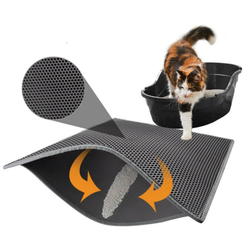 Durable Honeycomb Design Litter Mat - Cat - (3 Color Options) - (Urine Proof) - (S-L)