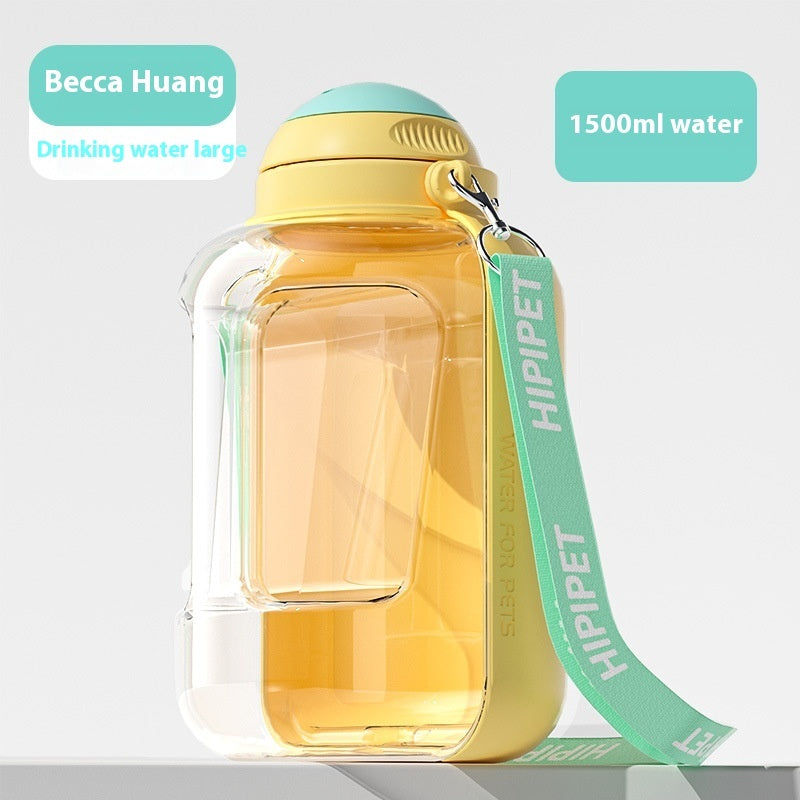 Large Capacity Travel Water Cup and Food Bowl - Dog - (3 Color Options) - (1000-1500 ML Water) (300 g Food)