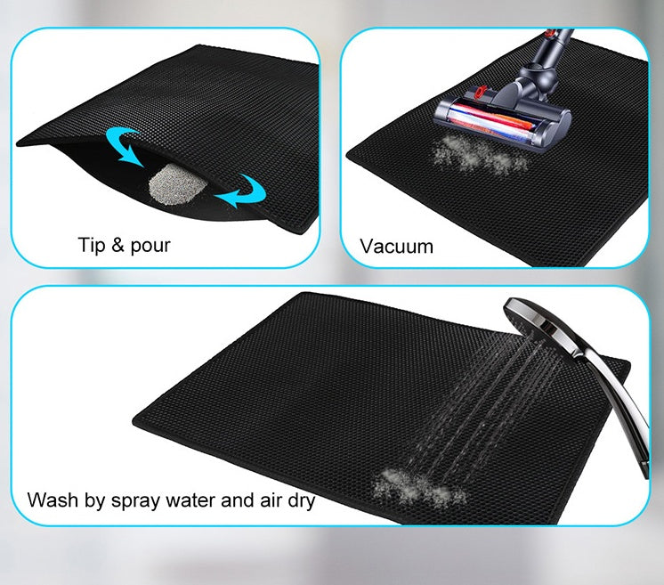 Durable Honeycomb Design Litter Mat - Cat - (3 Color Options) - (Urine Proof) - (S-L)