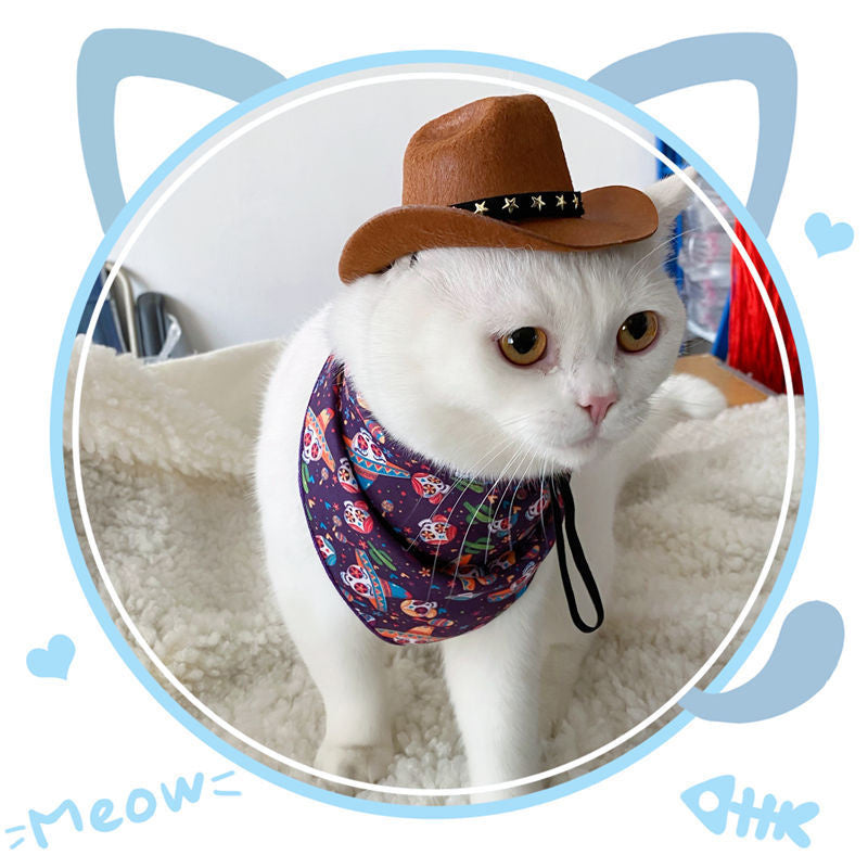 Stylish Cowboy Hat - Dog Cat - (3 Color Options) - (S-M)