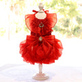 Princess Dress with Layered Tulle Skirt - Dog - (XS-XL) and Customizable  - (Red) - (While Supplies Last)