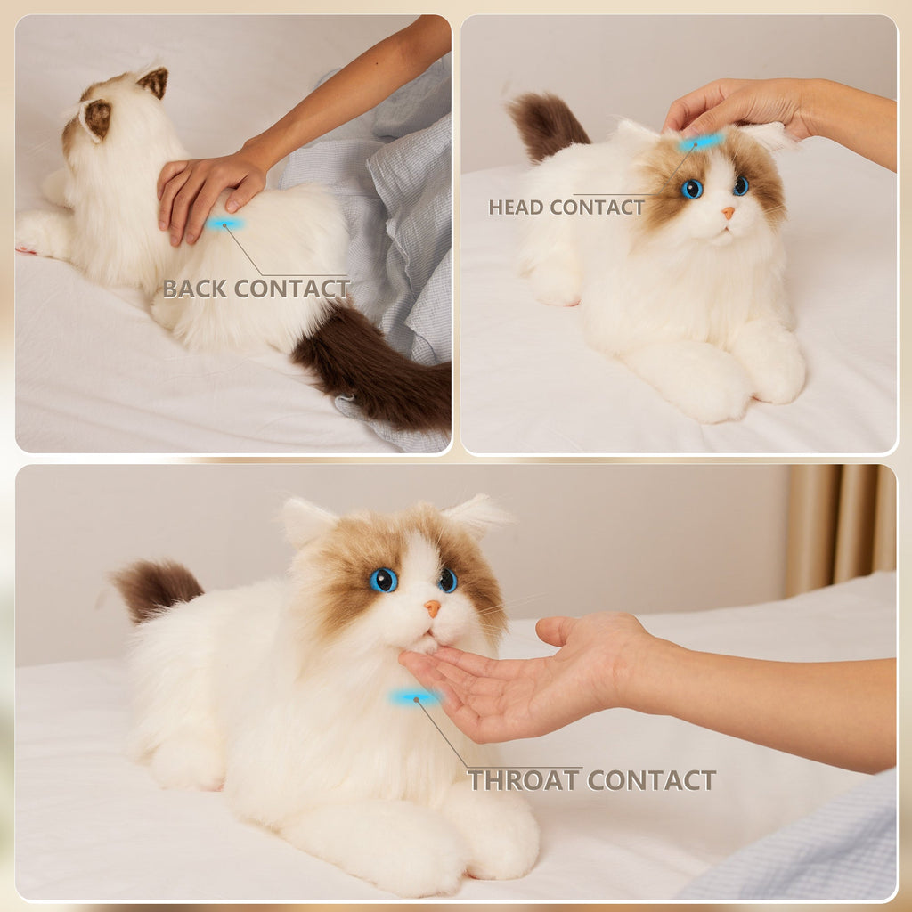 Realistic Robot Cat Companion for Sensory Comfort - Child, Adult - (White)
