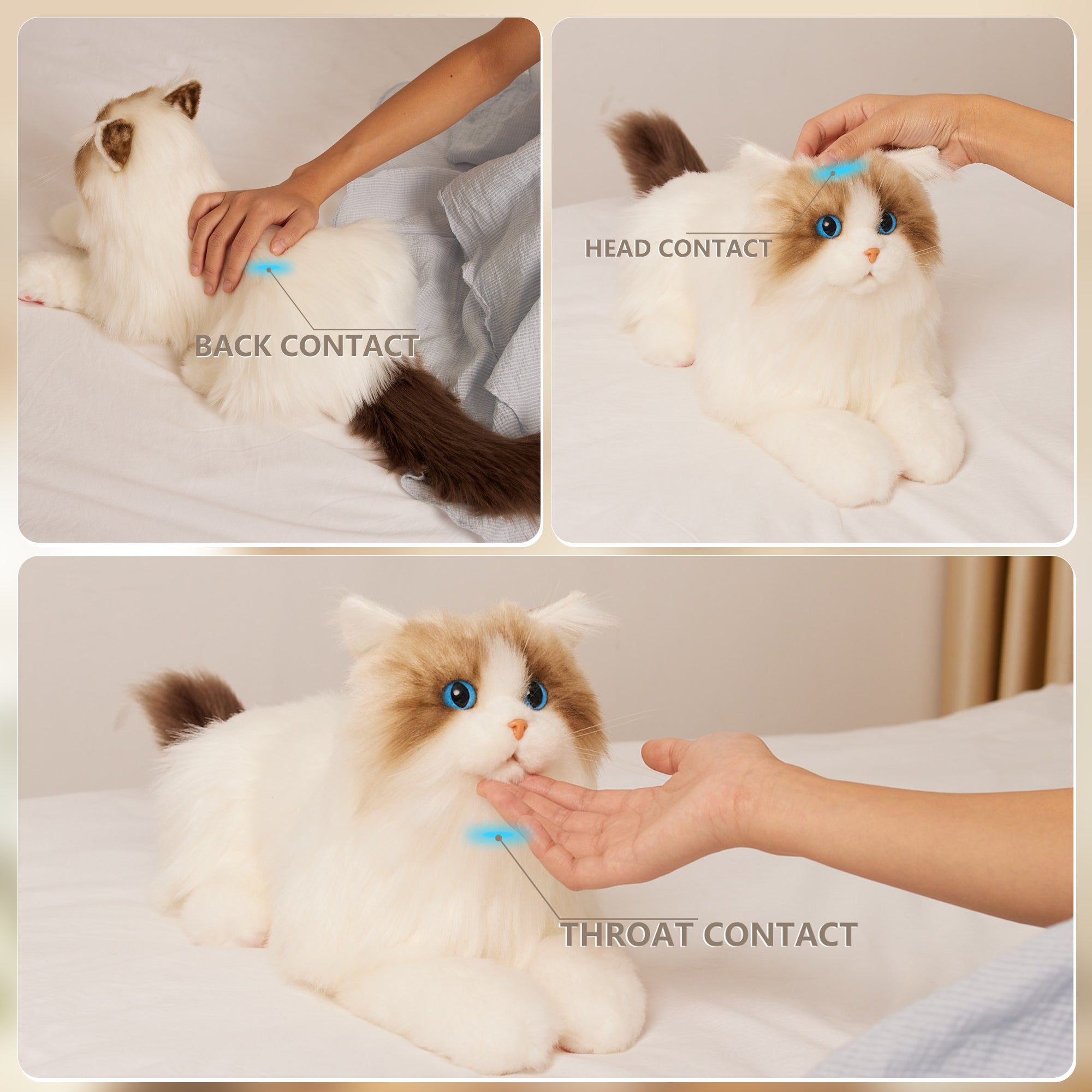 Realistic Robot Cat Companion for Sensory Comfort - Child, Adult - (White)