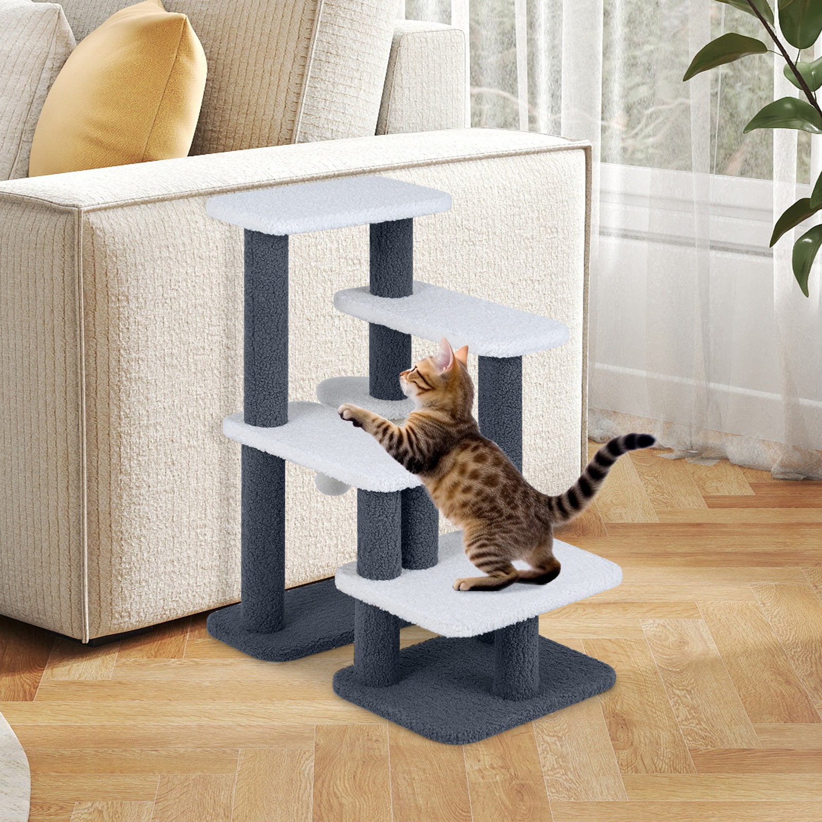 2-in-1 Cat Stairs and Cat Tree Tower ...