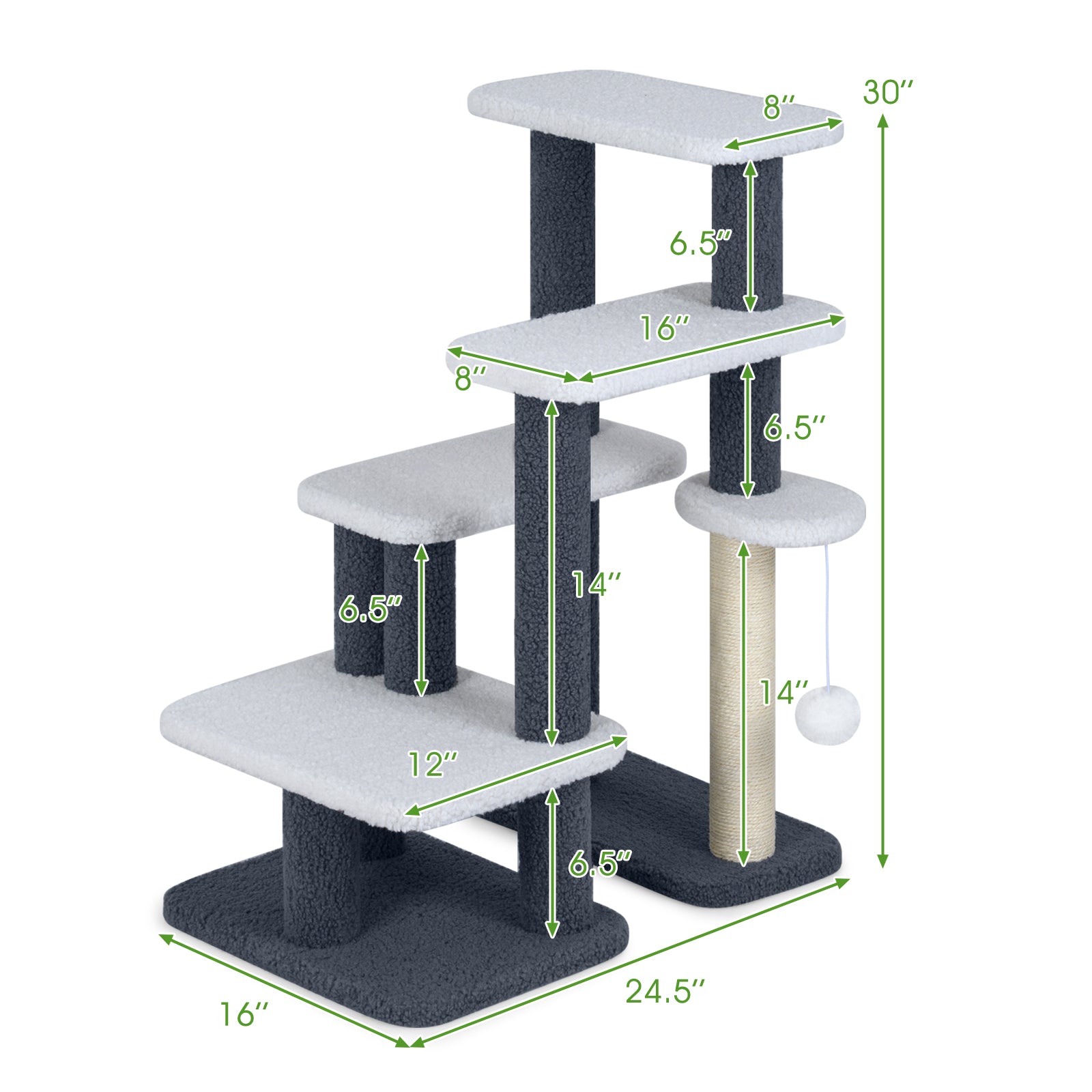 2-in-1 Cat Stairs and Cat Tree Tower ...