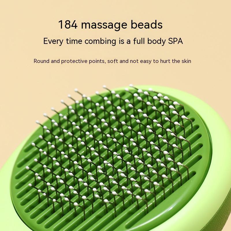 Grooming & Massage Brush - Cat   -  (Avocado Green, Lemon Yellow)