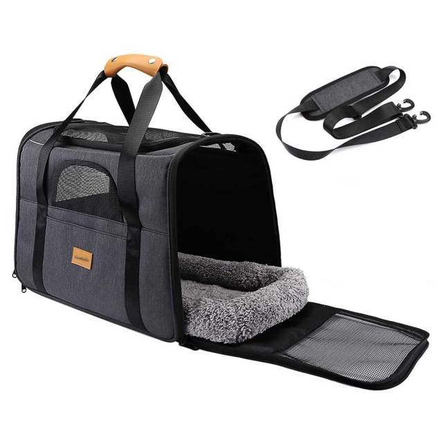 Compact Travel Pet Carrier - Dog Cat - (Portable) - (Quality) - (3 Color Options)