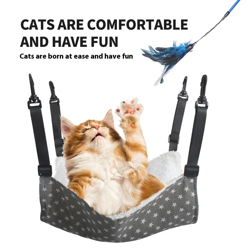 Hanging Hammock Cage Bed - Cat - (Perfect for Catio) - (Adjustable Straps) - (4 Sizes) - (11 Patterns)