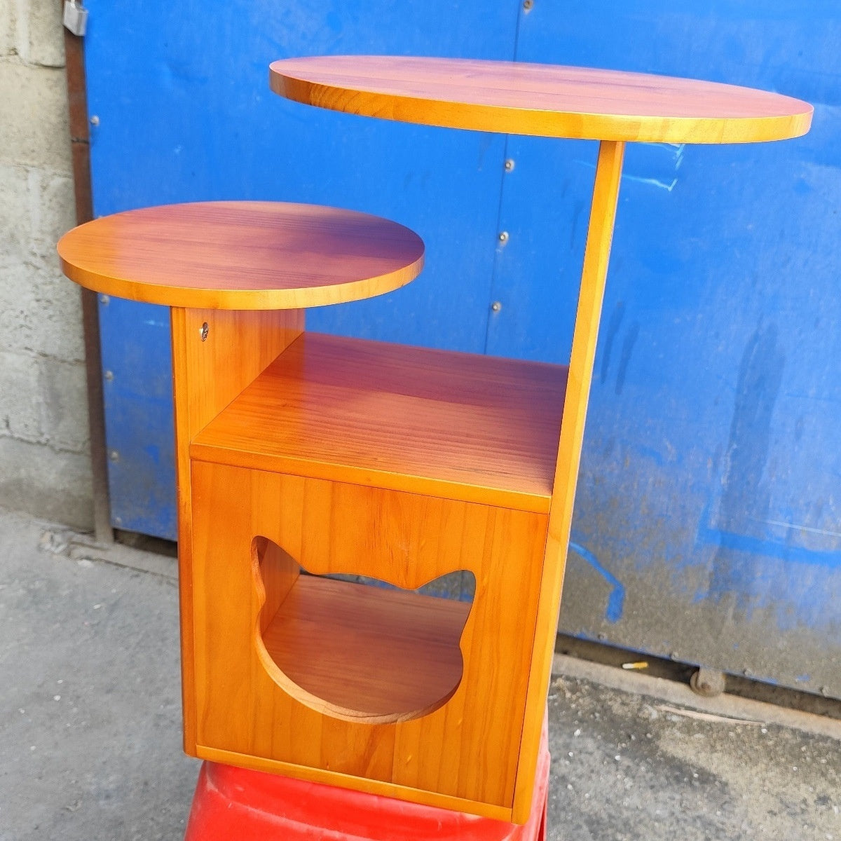Solid Wood Bedside Night Stand Also Acts as a Cozy House - Cat - (4 Pine Color Options)
