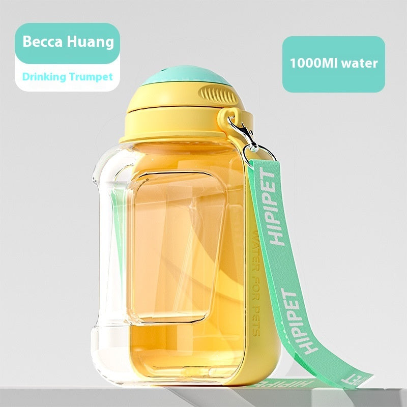 Large Capacity Travel Water Cup and Food Bowl - Dog - (3 Color Options) - (1000-1500 ML Water) (300 g Food)