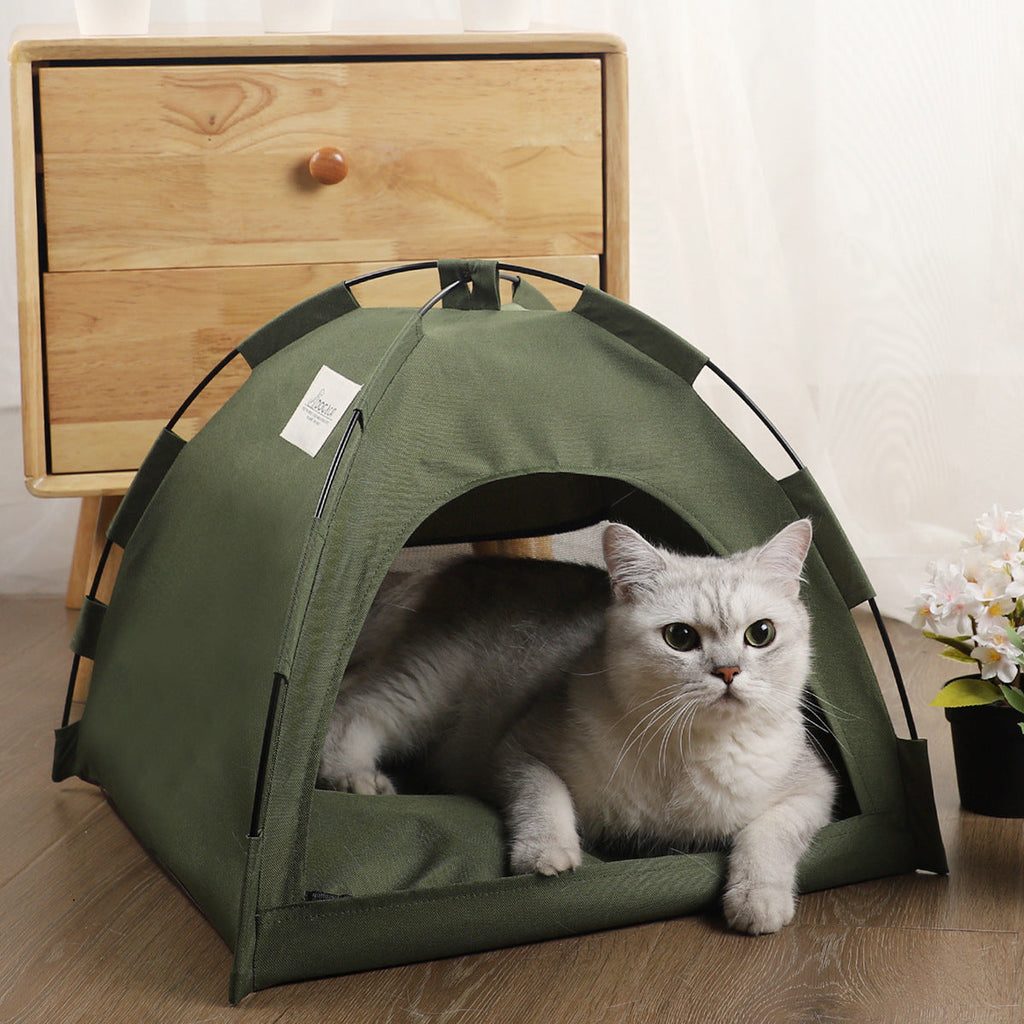 Pet Tent with Cooling Mat - Dog Cat - (Military Green, Turquoise Grey) - (S-L) - (While Supplies Last)