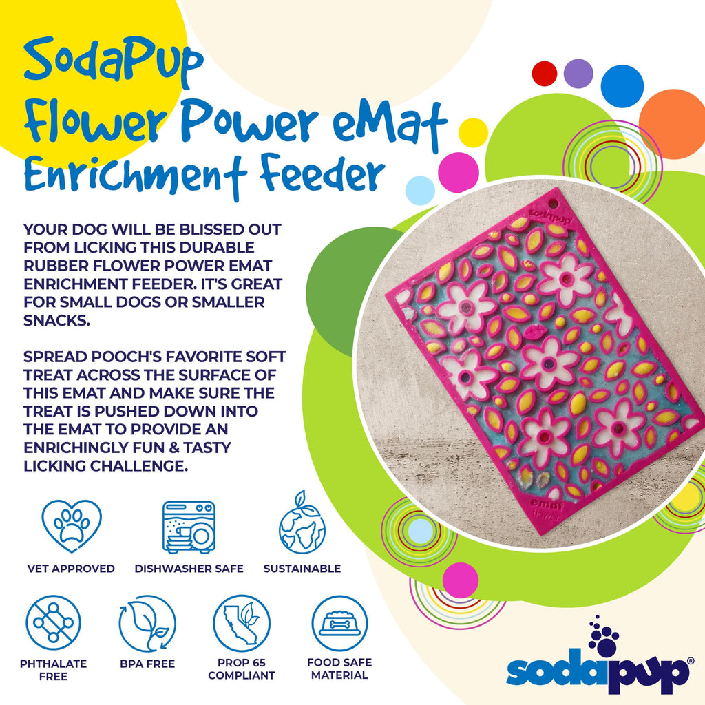 Anxious Dog: Try this Relief Enrichment Lick Mat (Flower Power) (Pink)