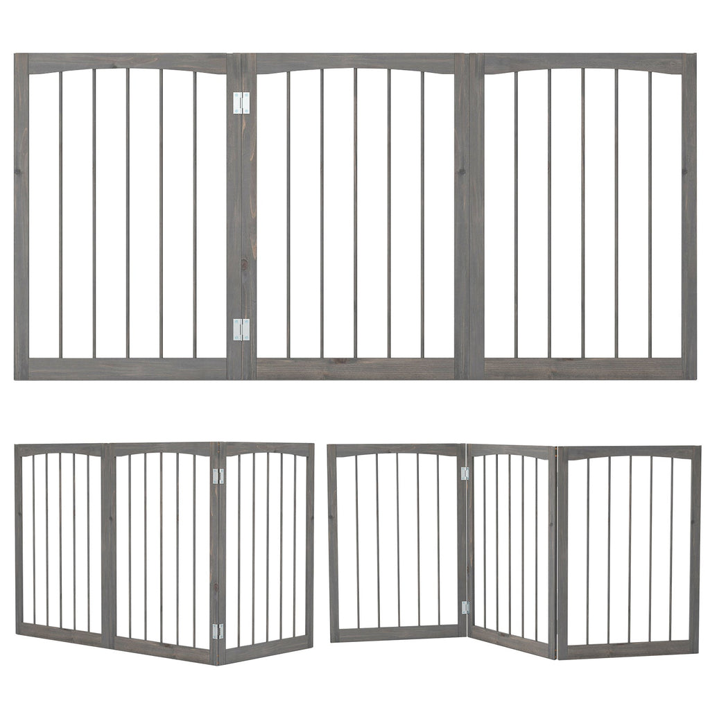 Pet Fence Enclosure - Dog Cat - (Grey) - (Wood) - (Durable) - (S-M Pet) - (30"T) - (Gbruno)