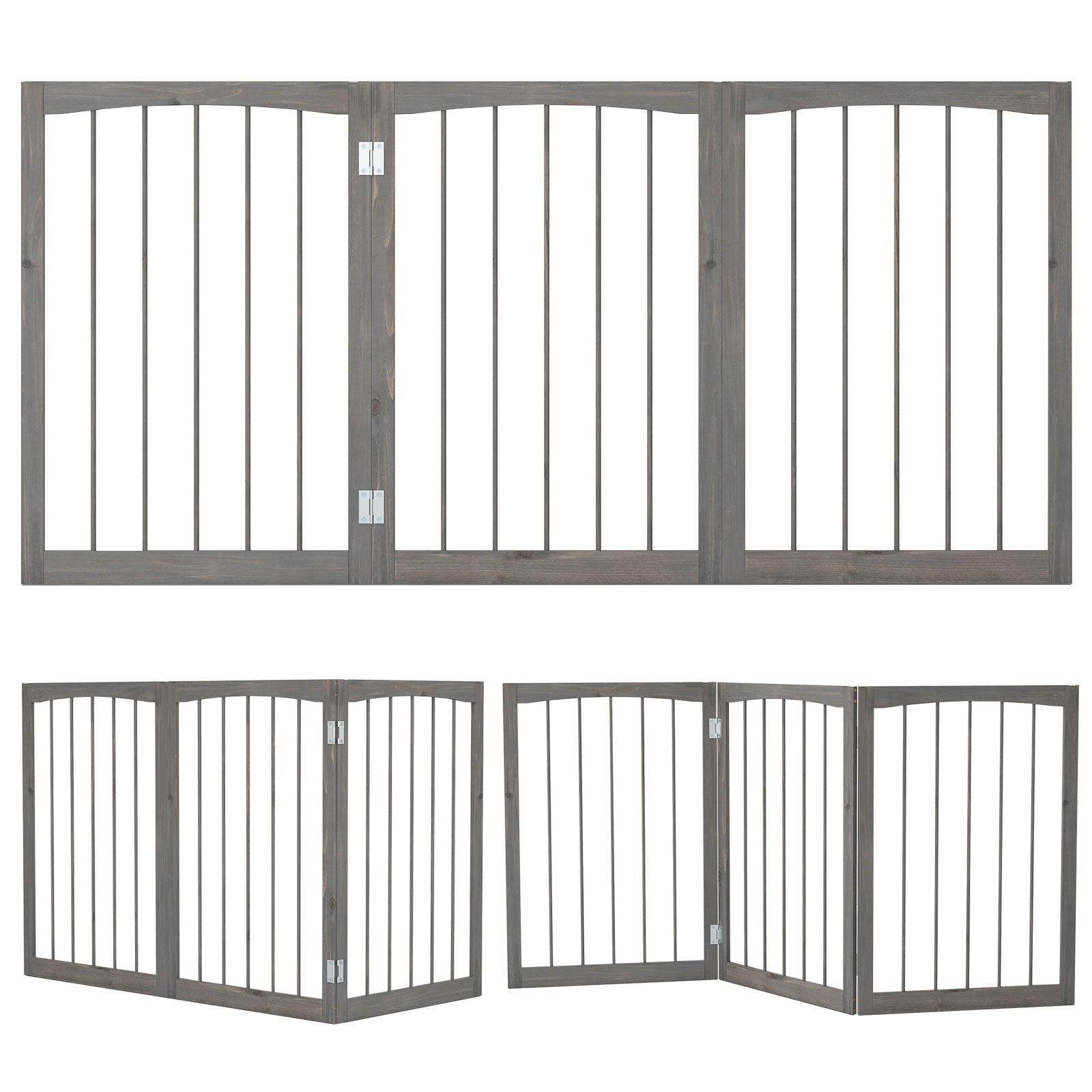 Pet Fence Enclosure - Dog Cat - (Grey) - (Wood) - (Durable) - (S-M Pet) - (30"T) - (Gbruno)
