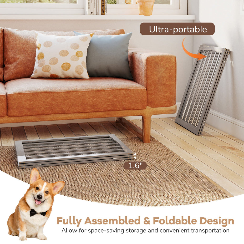 Pet Fence Enclosure - Dog Cat - (Grey) - (Wood) - (Durable) - (S-M Pet) - (30"T) - (Gbruno)